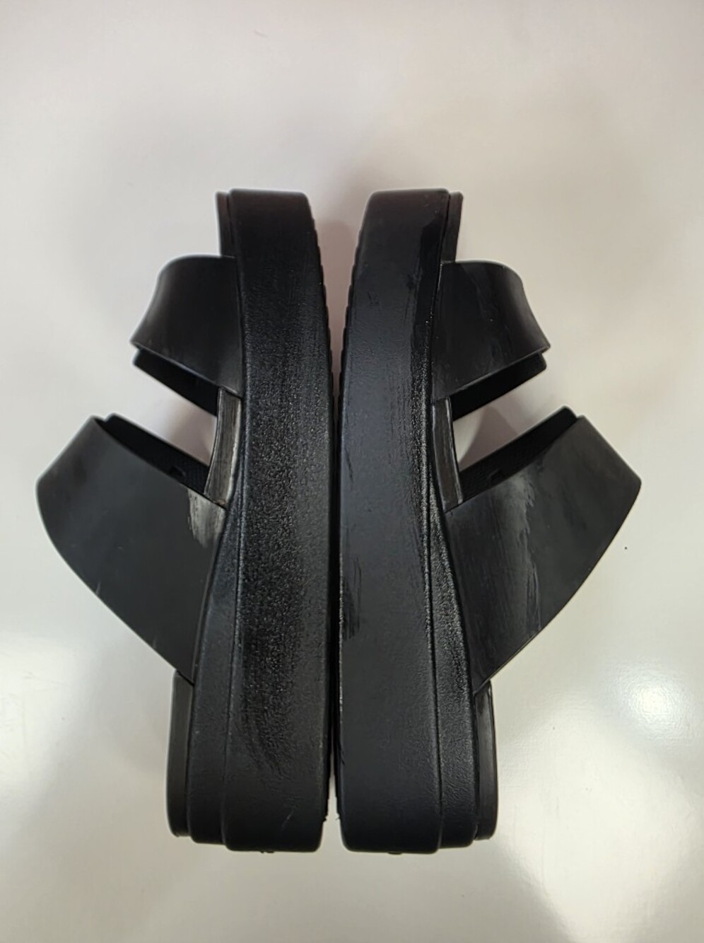 Crocs Brooklyn Double Strap Platform Sandals Black W8 - Picture 3 of 6